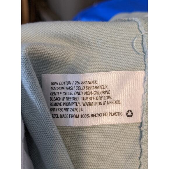 A New Day Cropped Wide Leg Pants 6 Mint Blue Green Flat Front High Rise Capri - Picture 9 of 9